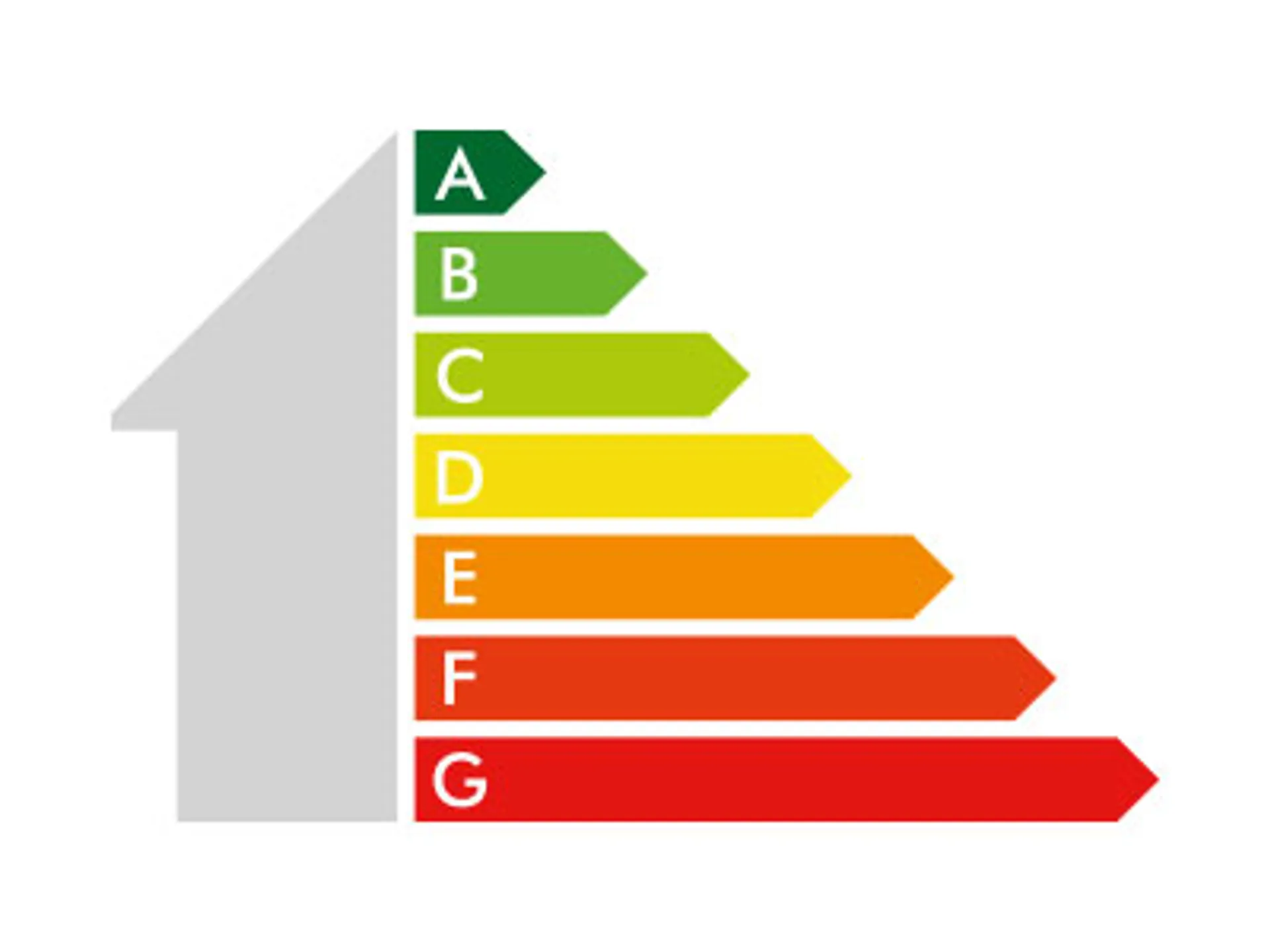 Illustratie van half huis met daaraan vast de energielabels