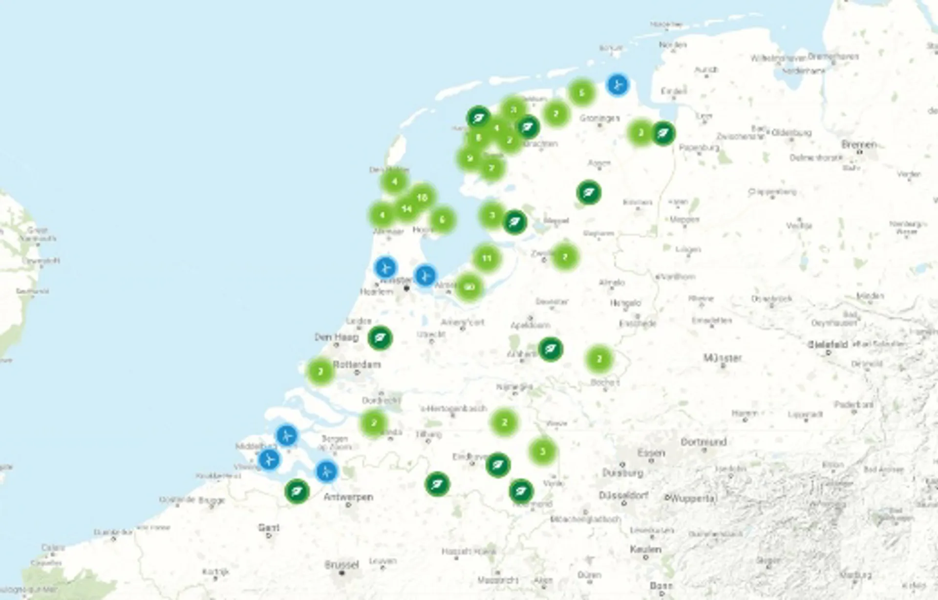 Kaart Lokale Energiebronnen Kaart van Nederland met lokale energiebronnen