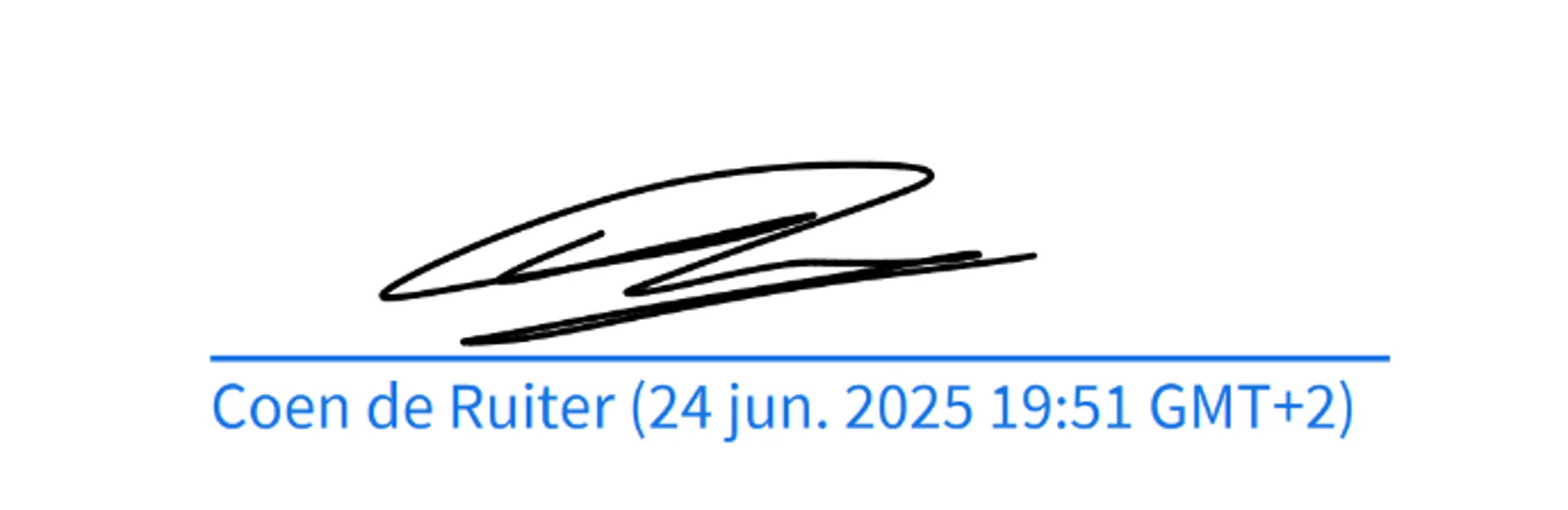 Handtekening van Coen de Ruiter onder Conformiteitsverklaring EAA, getekend op 24 juni 2025