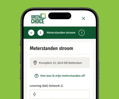 Mijn Greenchoice, het scherm Meterstanden staat open